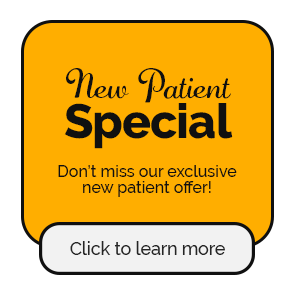 Golden "New Patient Special Offer" Button With Black Text