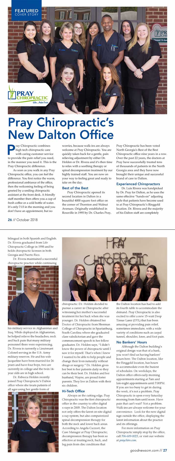 Chiropractic Dalton GA October 2018 Magazine