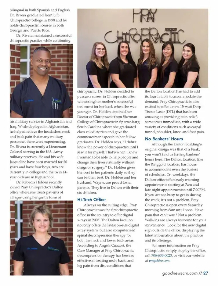 Pray Chiropractic - Dalton On the Cover of Good News Magazine Part 2